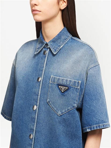 women's prada shirt|prada denim shirt women's.